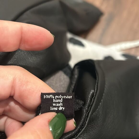 FBZ Black Faux Leather Jacket, Girls Size Large - Picture 12 of 12